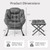 Modern Accent Sofa Chair with Folding Footrest and Side Pocket-Gray - Color: Gray D681-NP10119GR