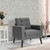 Mid-Century Upholstered Armchair Club Chair with Rubber Wood Legs-Gray - Color: Gray D681-HV10041GR