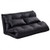 Foldable PU Leather Leisure Floor Sofa Bed with 2 Pillows-Black - Color: Black D681-HW66070BK