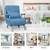 Folding 6 Position Convertible Sleeper Bed Armchair Lounge Couch with Pillow-Blue - Color: Blue D681-HW66326BL
