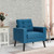 Mid-Century Upholstered Armchair Club Chair with Rubber Wood Legs-Blue - Color: Blue D681-HV10041NY