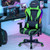 Gaming Chair Adjustable Swivel Computer Chair with Dynamic LED Lights-Green - Color: Green D681-CB10223GN