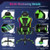 Gaming Chair Adjustable Swivel Computer Chair with Dynamic LED Lights-Green - Color: Green D681-CB10223GN