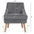 Mid Century Velvet Accent Chair with Rubber Wood Legs for Bedroom-Gray - Color: Gray D681-HW67579HS