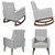 2-in-1 Fabric Upholstered Rocking Chair with Pillow-Light Gray - Color: Light Gray D681-HW65825SL