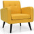 Modern Upholstered Comfy Accent Chair Single Sofa with Rubber Wood Legs-Yellow - Color: Yellow D681-HW66544YE