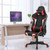 Reclining Swivel Massage Gaming Chair with Lumbar Support-Red - Color: Red D681-HW66185RE