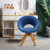 Swivel Accent Chair with Oversized Upholstered Seat for Home Office-Blue - Color: Blue D681-JV10356BL