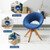 Swivel Accent Chair with Oversized Upholstered Seat for Home Office-Blue - Color: Blue D681-JV10356BL