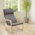 Stable Wooden Frame Leisure Rocking Chair with Removable Upholstered Cushion-Gray - Color: Gray D681-HW65681GR