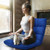 14-Position Adjustable Folding Lazy Gaming Sofa-Blue - Color: Blue D681-HW66636BL