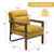 Single Sofa Chair with Extra-Thick Padded Backrest and Seat Cushion-Yellow - Color: Yellow D681-HV10168OG