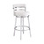 30" White And Silver Faux Leather And Iron Swivel Low Back Bar Height Bar Chair N270-477139