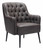 29" Black Faux Leather Tufted Arm Chair N270-395054