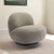 30" Khaki Green And Black Sherpa Slipper Chair N270-556452