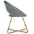 Modern Accent Velvet Dining Arm Chair with Golden Metal Legs and Soft Cushion-Gray - Color: Gray D681-HW66060GR