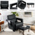 Modern Berber Fleece Single Sofa Chair with Ottoman and Waist Pillow-Black - Color: Black D681-HV10107DK