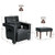 Modern Berber Fleece Single Sofa Chair with Ottoman and Waist Pillow-Black - Color: Black D681-HV10107DK