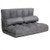 6-Position Foldable Floor Sofa Bed with Detachable Cloth Cover-Gray - Color: Gray D681-HW66174GR