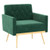 Modern Velvet Accent Chair with Button Tufted Back Golden Metal Legs and Adjustable Foot Pads-Turqu D681-HV10612TU