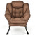 Modern Polyester Fabric Lazy Chair with Steel Frame and Side Pocket-Brown - Color: Brown D681-NP10118CF