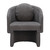 28" Gray Fabric Barrel Chair And Toss Pillow N270-564976