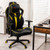 Ergonomic Gaming Chair with Adjustable Height and Reclining Backrest-Yellow - Color: Yellow D681-CB10487YE