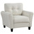 Modern Upholstered Accent Chair with Rubber Wood Legs-Beige - Color: Beige D681-HV10452BE