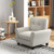 Modern Upholstered Accent Chair with Rubber Wood Legs-Beige - Color: Beige D681-HV10452BE