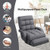 Folding Lazy Floor Chair Sofa with Armrests and Pillow-Gray - Color: Gray D681-HW56730HS
