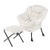 Modern Accent Chair with Folding Footrest and Head Pillow-Beige - Color: Beige D681-NP12026BE