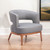 27" Slate Gray And Brown Faux Leather Arm Chair N270-556466