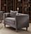 41" Gray And Brown Velvet Tufted Arm Chair And Toss Pillow N270-491114