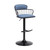 Blue and Black Fabric with Metal Swivel Low Back Adjustable Height Bar Chair N270-534448
