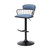 Blue and Black Fabric with Metal Swivel Low Back Adjustable Height Bar Chair N270-534448