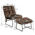 Velvet Massage Recliners with Ottoman Remote Control and Side Pocket-Brown - Color: Brown D681-HW62369BN