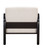29" White And Black Linen And Wood Arm Chair N270-555646
