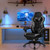 Adjustable Gaming Chair with Footrest for Home Office-Gray - Color: Gray D681-HW67570HS