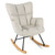 Linen Nursery Rocking Chair with High Backrest and Padded Armrests-White - Color: White D681-HU10724WH