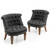 Set of 2 Upholstered Armless Slipper Chairs with Beech Wood Legs-Gray - Color: Gray D681-HV10202GR-2