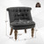 Set of 2 Upholstered Armless Slipper Chairs with Beech Wood Legs-Gray - Color: Gray D681-HV10202GR-2