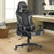 Reclining Swivel Massage Gaming Chair with Lumbar Support-Gray - Color: Gray D681-HW66185GR