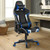 Reclining Swivel Massage Gaming Chair with Lumbar Support-Blue - Color: Blue D681-HW66185BL