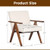 Modern Accent Chair Linen Fabric Armchair with Solid Acacia Wood Frame-Beige - Color: Beige D681-JV11516BE