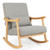 Upholstered Rocking Chair with Pillow and Rubber Wood Frame-Gray - Color: Gray D681-JV10712GR