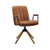 23" Carmel Brown Faux Leather Swivel Arm Chair N270-526382