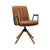 23" Carmel Brown Faux Leather Swivel Arm Chair N270-526382
