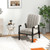 Upholstered Accent Chair with Rubber Wood Frame for Living Room-Beige - Color: Beige D681-JV11681DK