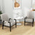 Upholstered Accent Chair with Rubber Wood Frame for Living Room-Beige - Color: Beige D681-JV11681DK