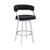 30" Black And Silver Faux Leather And Iron Swivel Low Back Bar Height Bar Chair N270-477145